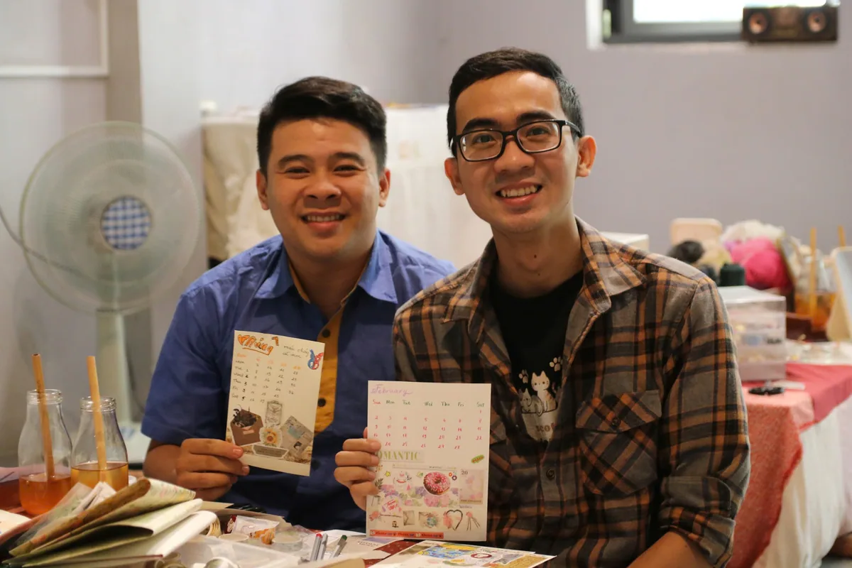 Mẫu lịch được trang trí tại workshop